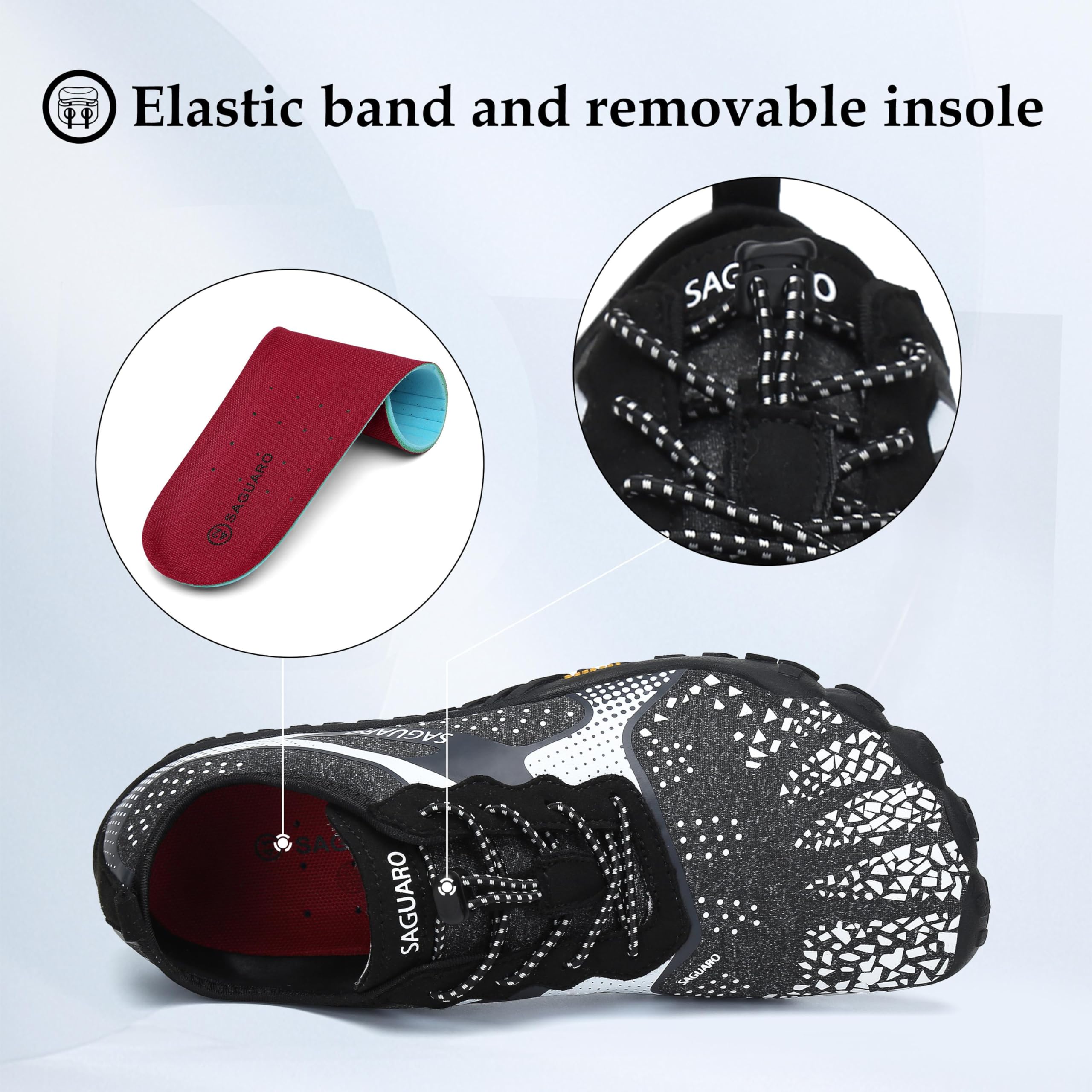 SAGUARO Scarpe Barefoot Minimaliste Uomo Scarpe da Trail Trekking Scarpette da Scoglio