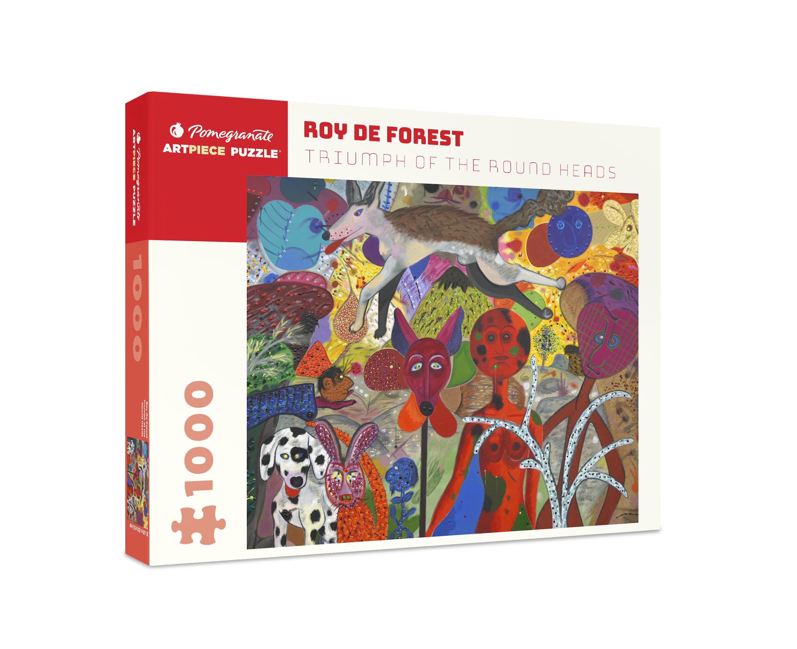 Pomegranate 1000-Piece Jigsaw Puzzle for Adults, Roy De Forest's Triumph of The Round Heads, Matte Finish, Snug Fit