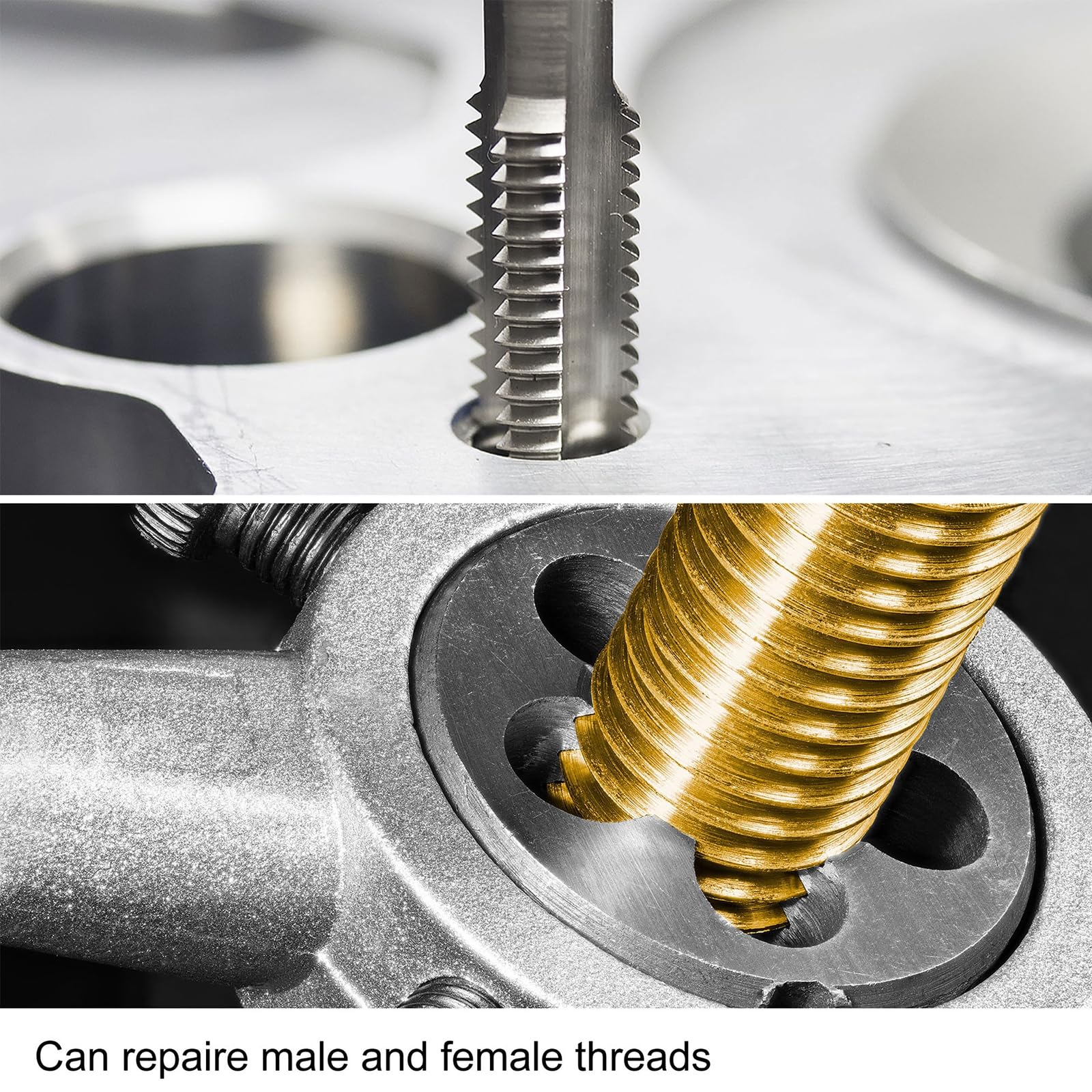 QUARKZMAN Set di 2pz Maschio e Filiere, Metrico M17 x 1 Thread Tap & Round Die, Kit di Attrezzi per Filettatura e Maschiatura per Riparazione di Dadi Viti