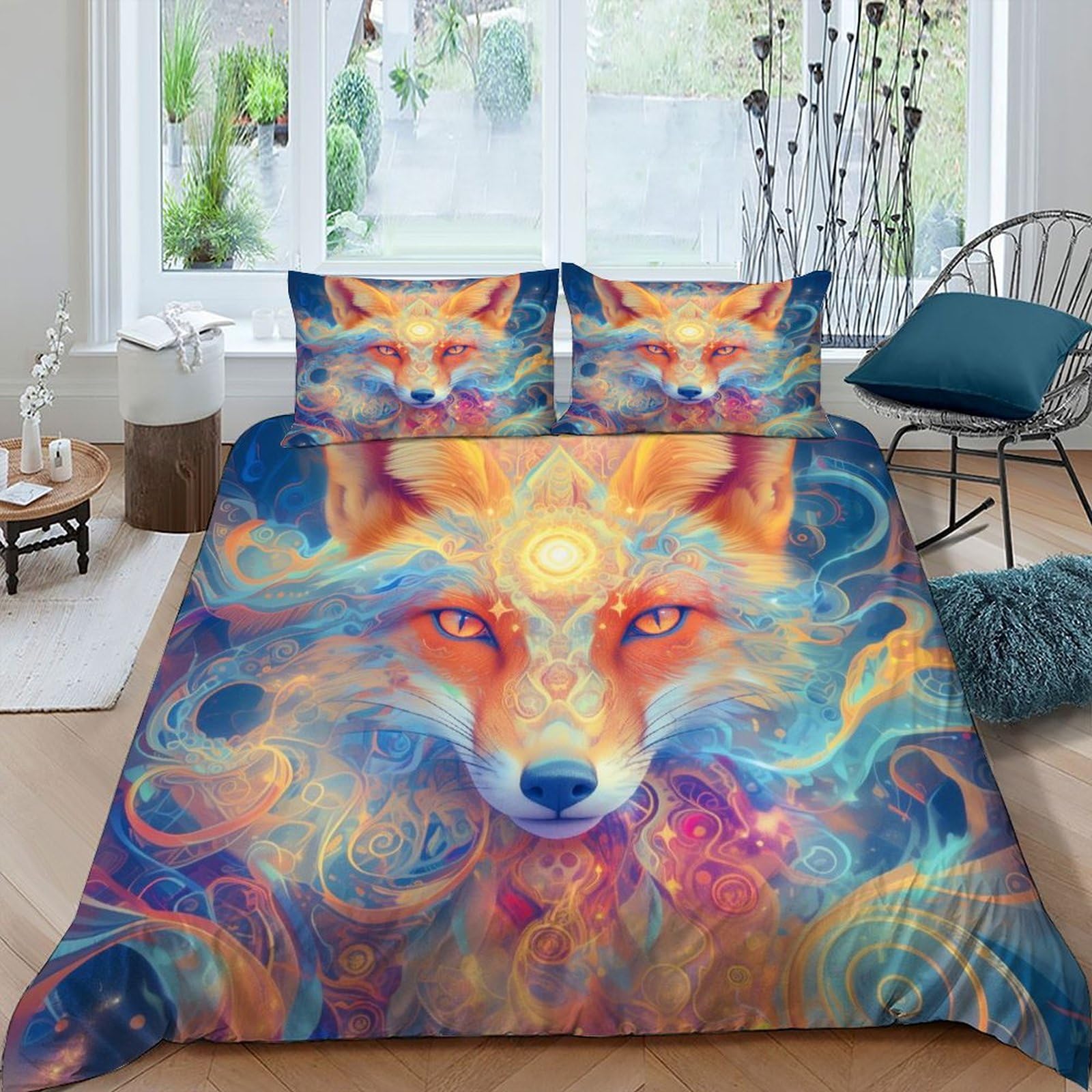 Housse de couette microfire douce imprimé animal 220x240