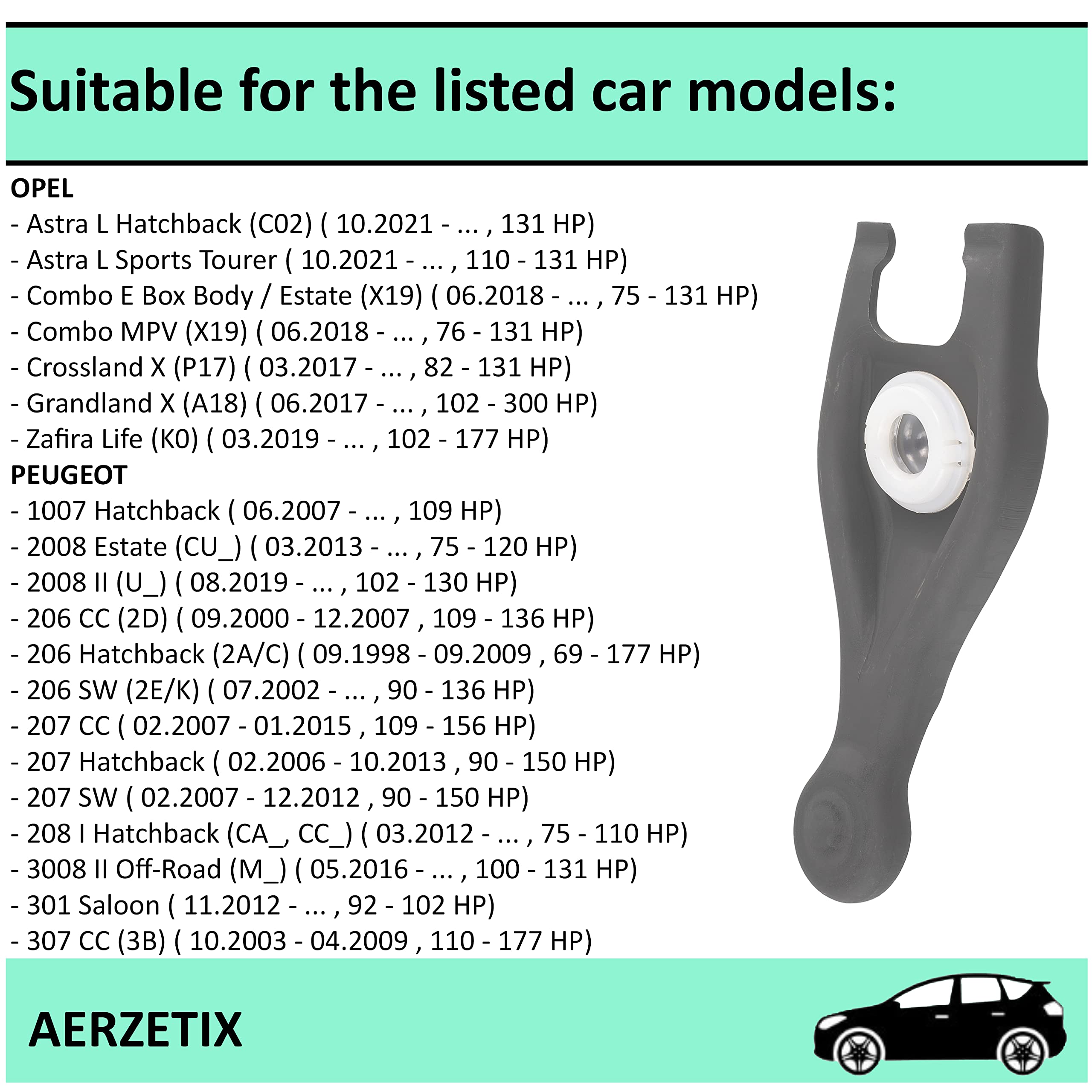 AERZETIX - C66722 - Forcella di disinnesto, frizione - compatibile con numeri OE 2117 57, 2117 66, 9631584587, 9631584588, 9651703088, 3557915