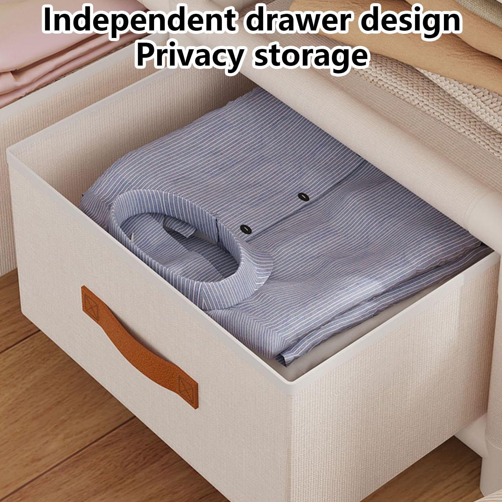 Tragbarer Kleiderschrank aus Segeltuch für Schlafzimmer mit Regalen und Schublade – Aufbewahrungslösung für Kleidung, Taschen und Stoff – Kleiderschrank-Organizer für kleine Räume