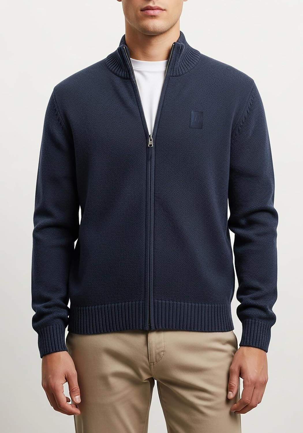 Andrew Scott Men's Cardigan Sweater | 100% Cotton Full Zipper Up Knitted Jacket | Multi Packs - Image 2