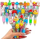 CZWZ 20Pcs Mini Multicolor Pens in One 4-in-1 Cute Pens Bulk for Kids, Fun Kawaii Ballpoint Pens for Birthdays and Children's Party Favors Gifts Teacher School Supplies