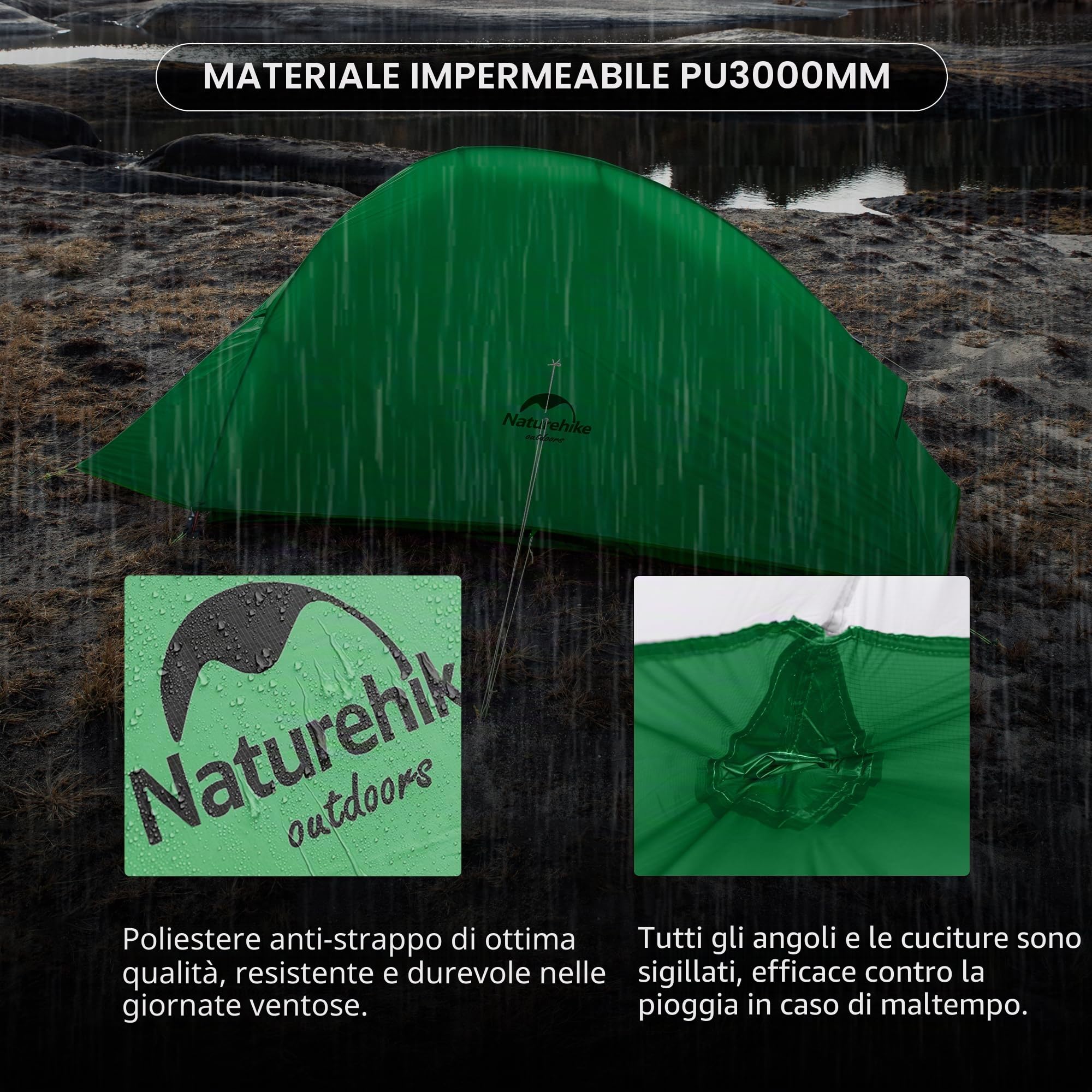 Naturehike Cloud Up 2 Tenda da Campeggio 3-4 Stagioni 2 Persone Leggera Impermeabile