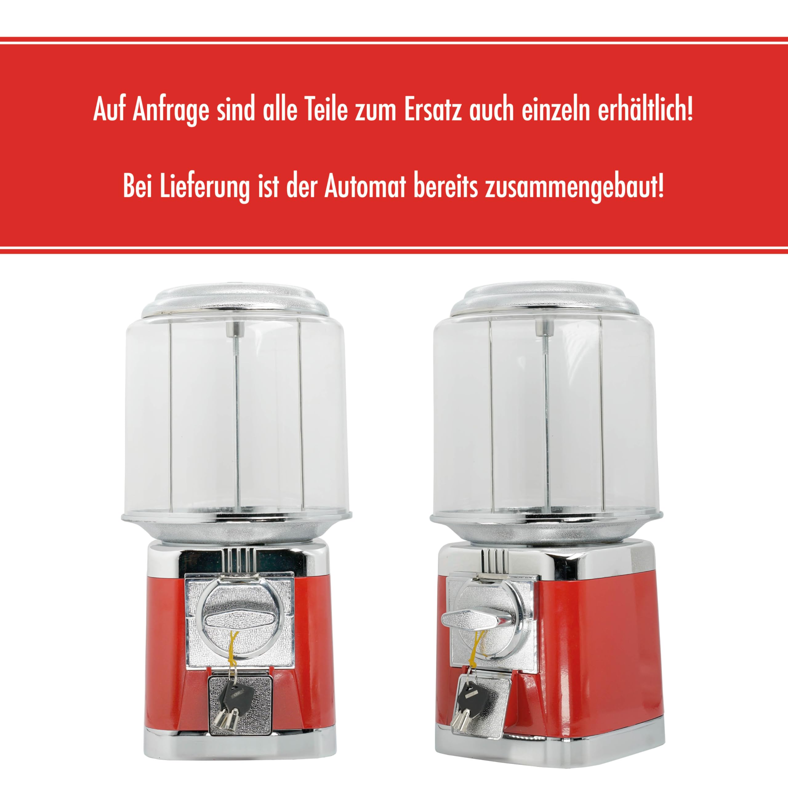 Nussautomat Old School mit 1,- € Münzeinwurf | Retro Automat für Nüsse, Futter, Snacks | Metallgehäuse abschließbar | Nostalgie Süßigkeitenautomat leer | 43,5 cm hoch – Für Zuhause & Futterstellen