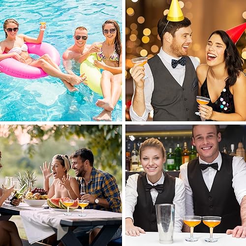 Miniatura 7 de 150 copas de champán de 5 onzas de plástico irrompibles de Martini desechables, copas de vino apilables con tallo de champán, copas inastillables