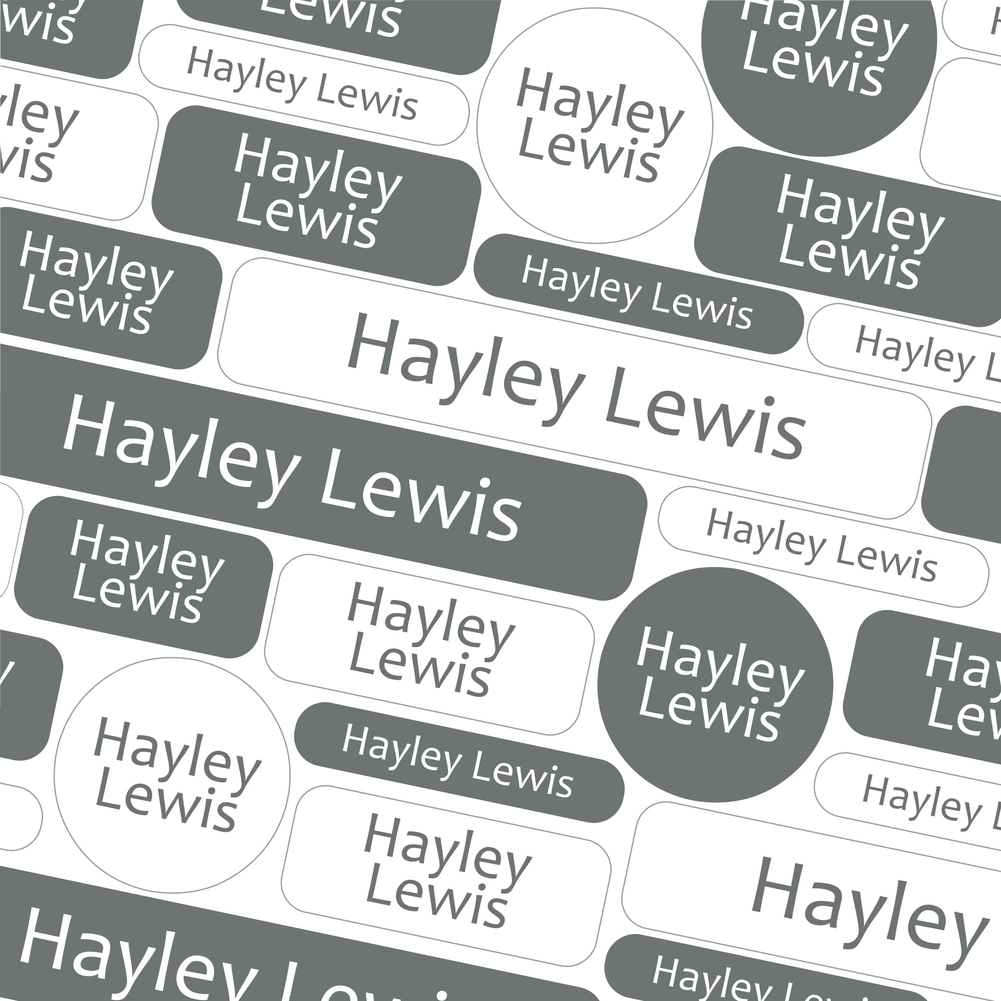 123 Name Labels for Care Homes No Iron Name Tags for Residential Care Hospital Name Stickers for Adults for Clothing, Pill Boxes, Mobility Aids, Slippers, Washable and Dishwasher Safe (Grey)