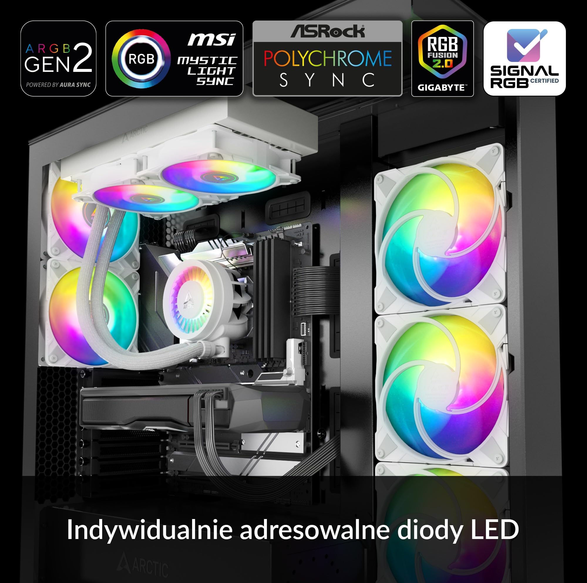 ARCTIC Liquid Freezer III 280 A -RGB - Chłodzenie wodne PC, All-in-One CPU AIO Water Cooler, kompatybilny z Intel i AMD, wydajna pompa sterowana PWM