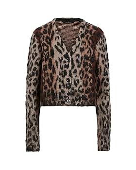 AllSaints Women's Wick Lex Cardigan Leopard Brown at Amazon