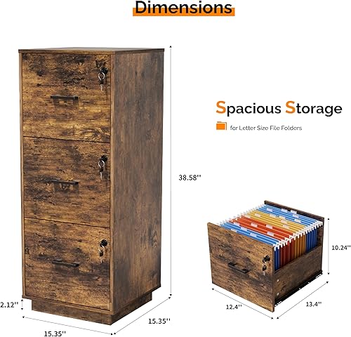 Miniatura 72 de VINGLI Archivador de 2 cajones con cerradura, archivadores rodantes para oficina en casa, soporte de impresora pequeño, organizador de archivos