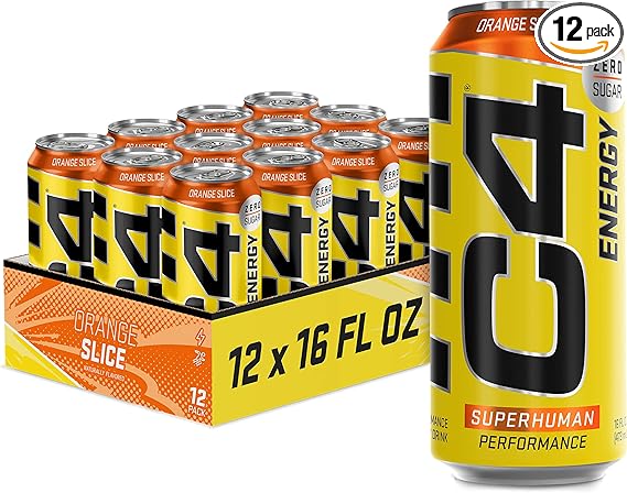 Amazon Com C4 Energy Carbonated Zero Sugar Energy Drink Pre Workout Drink Beta Alanine Orange Slice 16 Fl Oz Pack Of 12 Grocery Gourmet Food