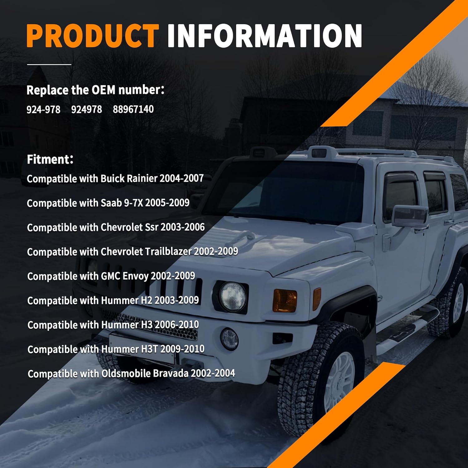 924-978 Shift Interlock Solenoid Compatible with Chevrolet Ssr Trailblazer for Hummer H2 H3 H3T for Buick Rainier for Gmc Envoy for Saab 9-7X Replace 924978 88967140