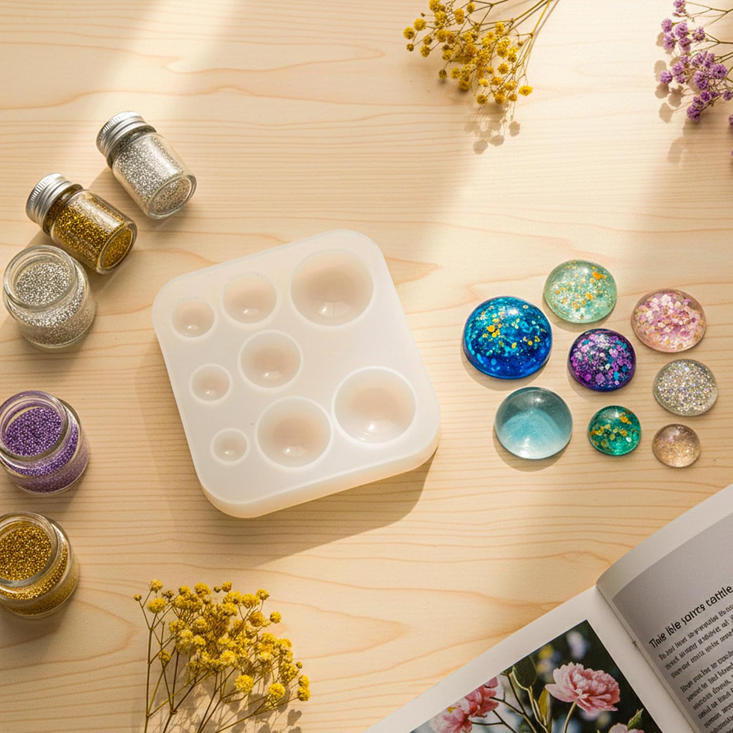4 Pack Geometric Resin Triangle Jewelry Silicone Molds Square Round DIY Kit for Making Casting Epoxy Resin Clearance Keychain Earring