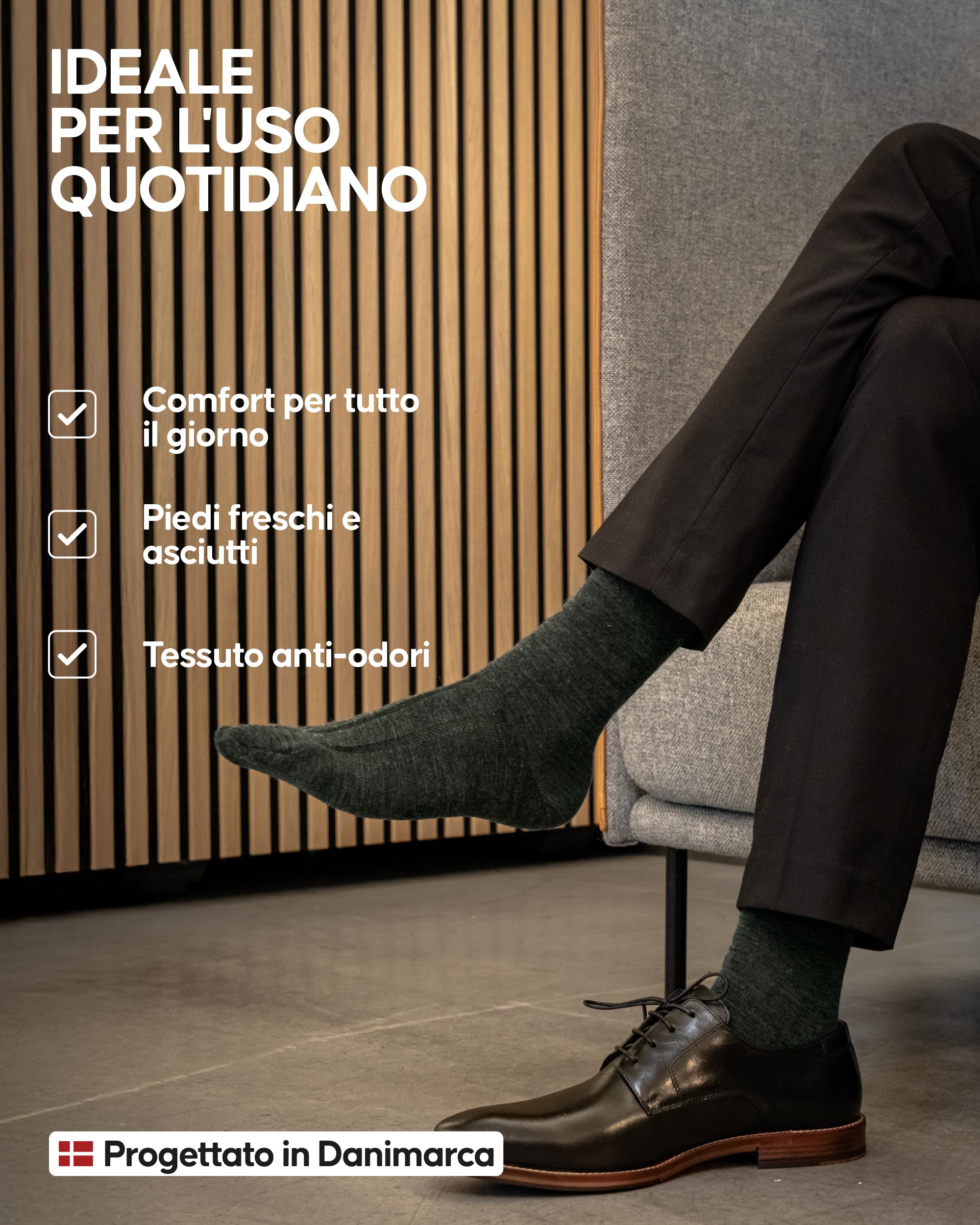 DANISH ENDURANCE Calze in Lana Merino, Calzini Classici Traspiranti, da Uomo e Donna, 3 o 5 Paia