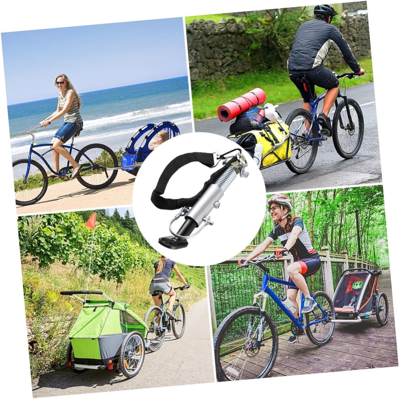 VOSAREA 2pcs Bike Trailer Hitch Connector Metal Adapter for Quick Release Compatible Bicycles and Electric Bikes Easy Installation Not for Disc Brakes