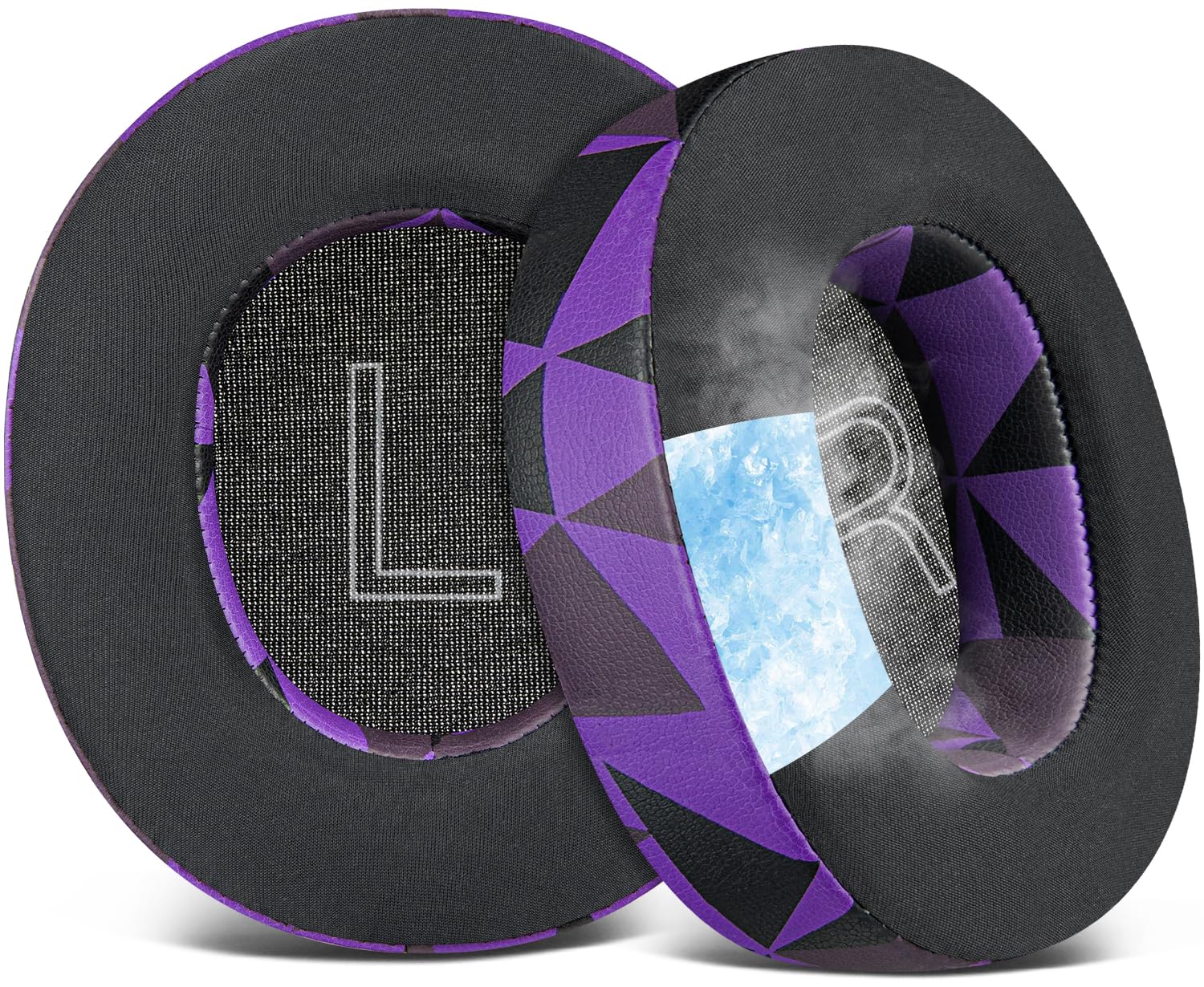 SOULWIT Cooling-Gel Replacement Earpads for Steelseries Arctis Nova Pro Wired, Nova 1/1X/1P/3/4/4P/4X/5/5P/5X/7/7X/7P Headphones, Ear Pads Cushions with Noise Isolation Foam - Purple Black-image-14