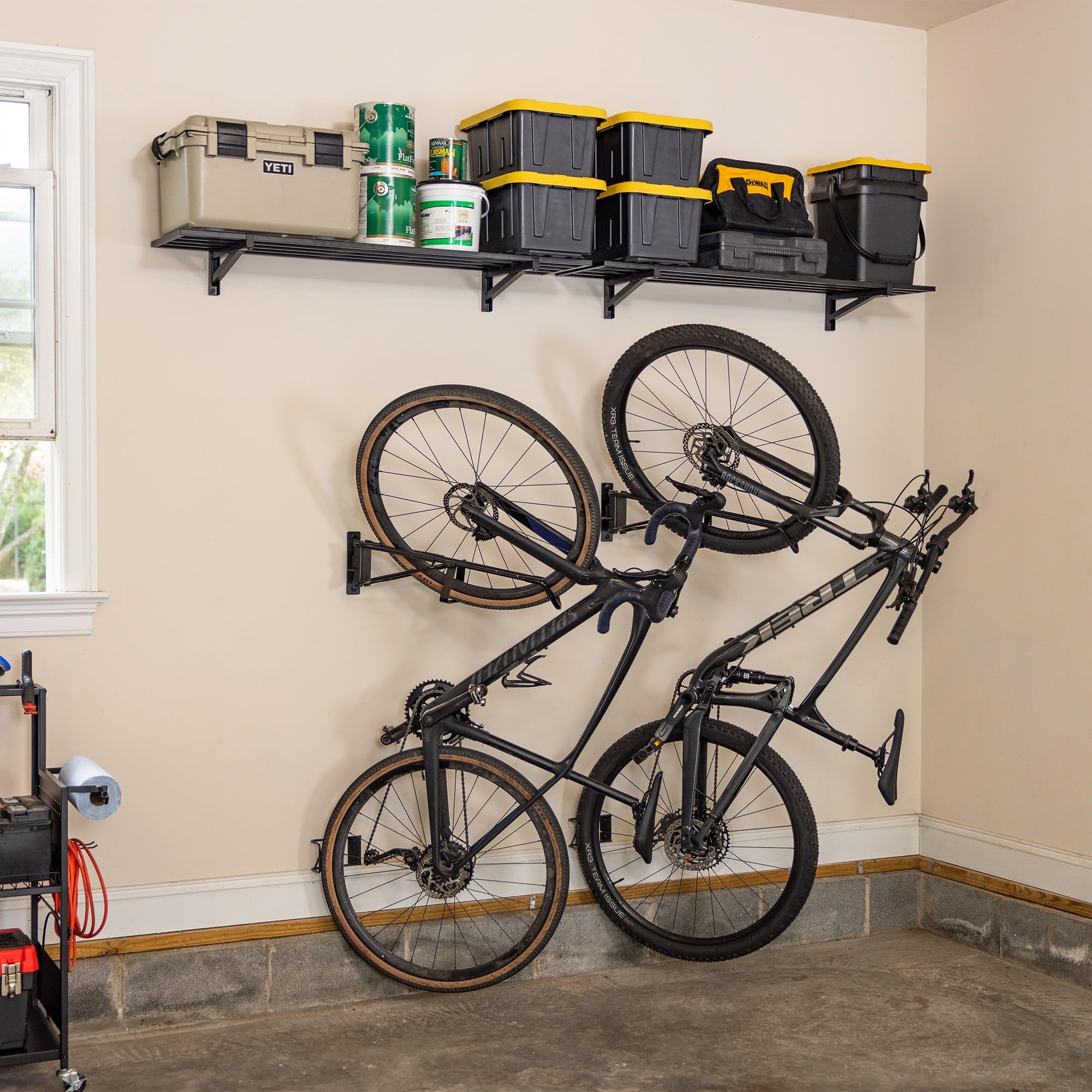 StoreYourBoard Supporto da parete girevole per bicicletta, senza sollevamento, verticale | Portabici da parete, verticale, girevole a parete, senza sollevamento