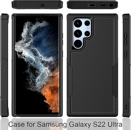 Miniatura 9 de Funda para Samsung Galaxy S22 Ultra funda protectora de doble capa resistente para teléfono celular, a prueba de golpes, con protector de pantalla,