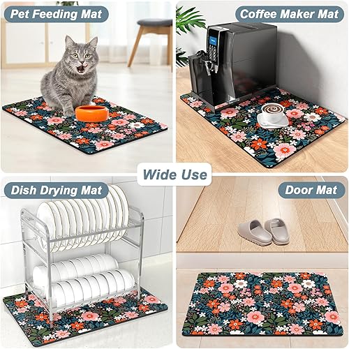 Miniatura 72 de Rnivvi Tapete de café, tapete de café de 12 x 19 pulgadas para estación de máquina de espresso, accesorios y organizador, almohadilla absorbente