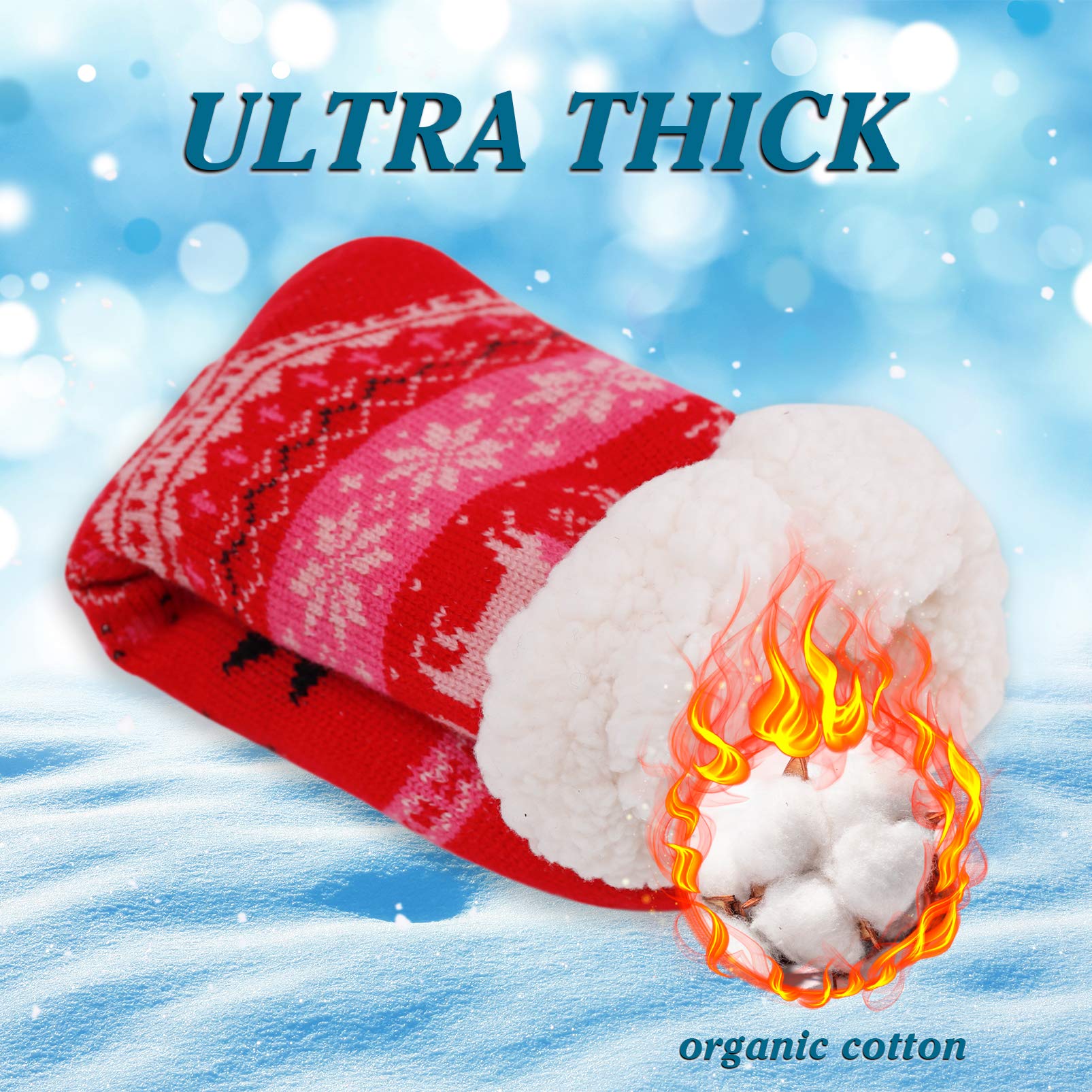 3 Paar flauschige Haussocken für Damen und Herren, Winter, warm, weich, mit Fleece gefüttert, rutschfest
