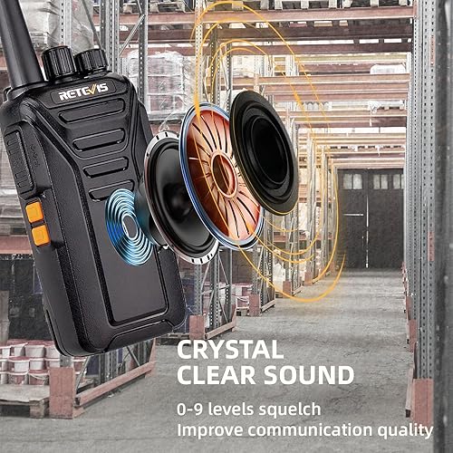 Miniatura 7 de Retevis Walkie Talkies RT27 para adultos con micrófono de altavoz (paquete de 6), radios bidireccionales resistentes de largo alcance, manos libres