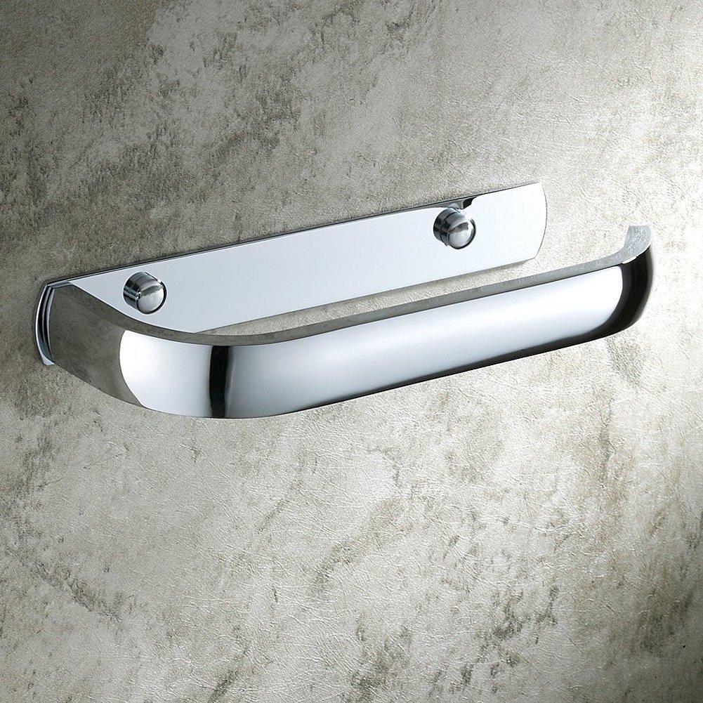 – Aothpher Modern Wall Mounted Brass Toilet Roll Paper Holder Bathroom Tissue Rack Chrome Finish