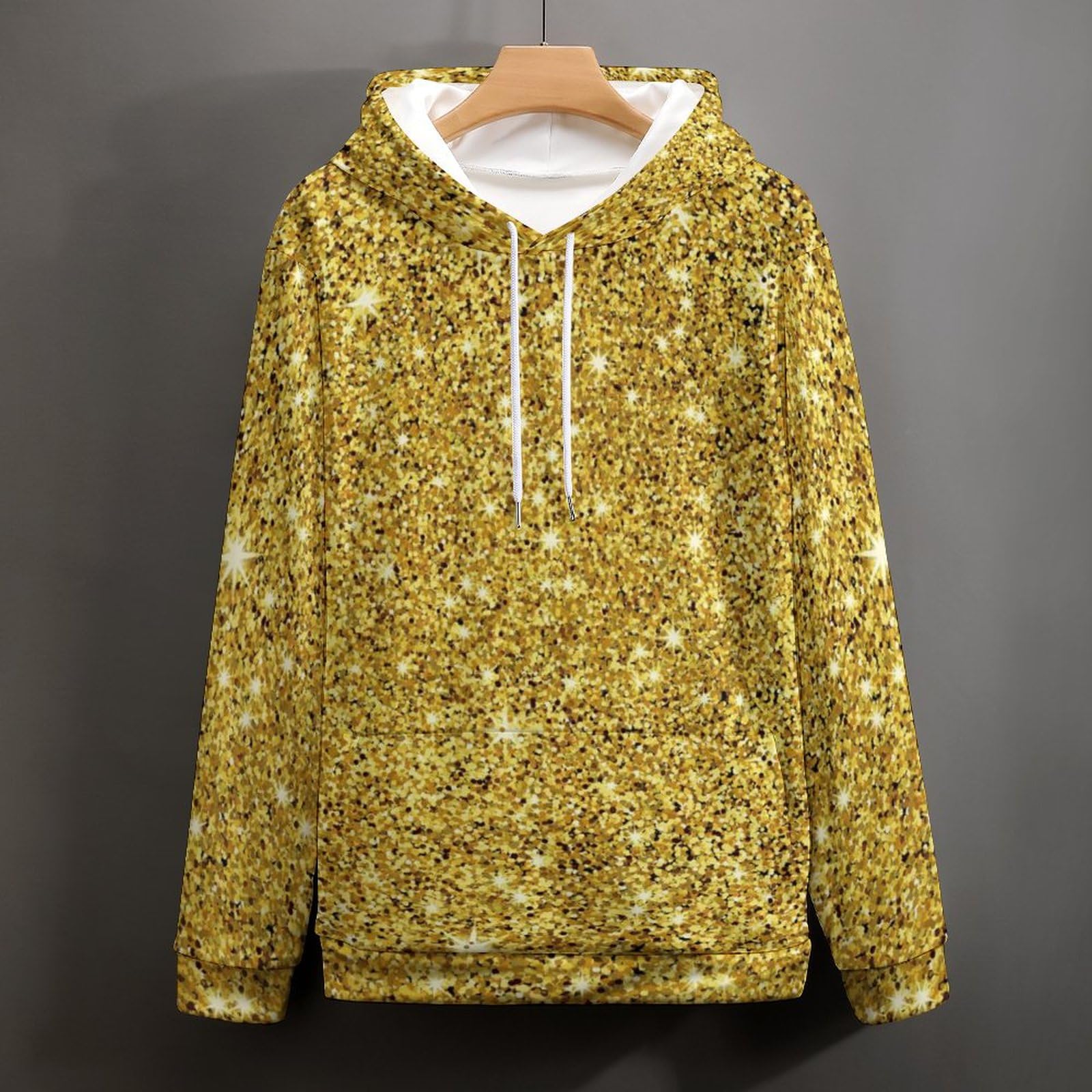 UMENG Unisex Hoodie Paillette Gold Kapuzenpullover Drawstring Pullover Hoody Sweatshirt Für Herren Damen S