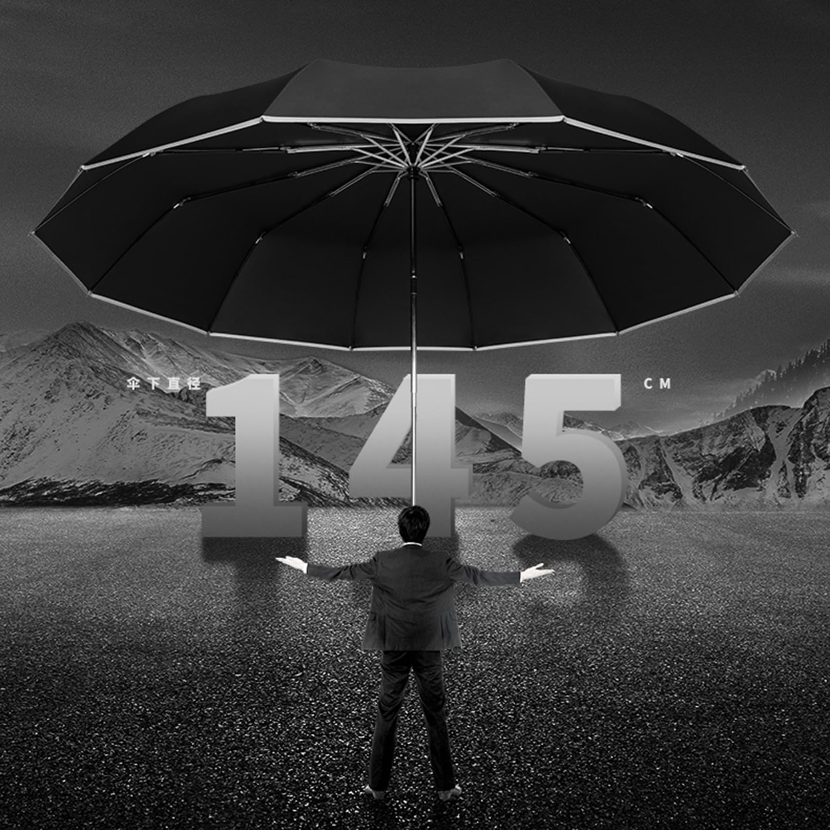 Parapluie de voyage pliant 57 pouces, résistant au vent et robuste - Ouverture et fermeture automatiques faciles, léger, durable et compact - Résistant au vent, petit parapluie de pluie