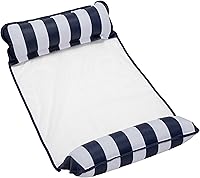 Aqua Original 4-in-1 Monterey Hammock Pool Float for Adults - Thick Non-Stick PVC Water Hammock, Navy, 250lb Capacity