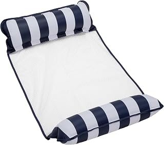 Aqua Original 4-in-1 Monterey Hammock Pool Float for Adults - Thick Non-Stick PVC Water Hammock, Navy, 250lb Capacity