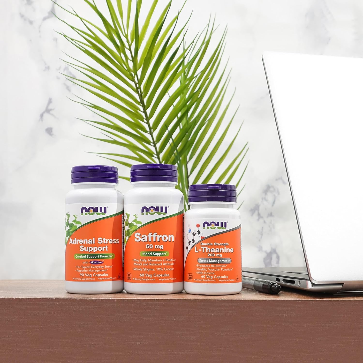 NOW Foods Suplementos, Suporte ao Estresse Adrenal, Fórmula de Suporte ao Cortisol* com Relora®, Para Estresse do Dia a Dia*, Controle de Apetite*, 90 Cápsulas Veganas - Imagem 6
