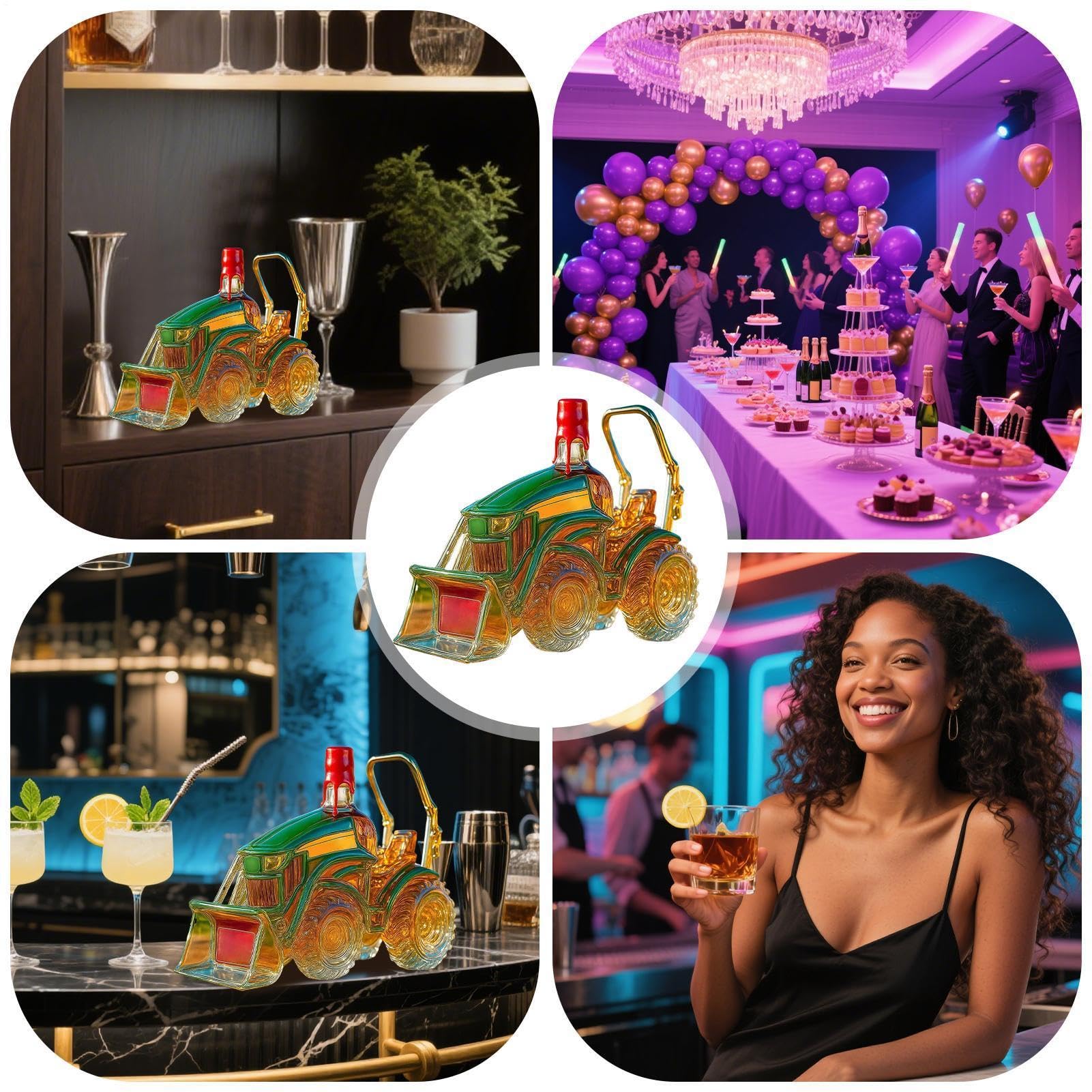 Decanter Trattore | Bottiglia Vino Trattore 3D Decorativa | Decanter Ornamento In Contenitore Per Bar Casa Uomo Donna Appassionati Di Whisky Arredamento