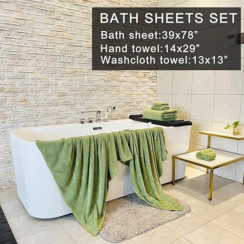 Miniatura 2 de YTYC Toallas, toallas de baño de gran tamaño de 39 x 78 pulgadas para adultos, toallas de baño de lujo, juegos extra grandes para baño, toallas de