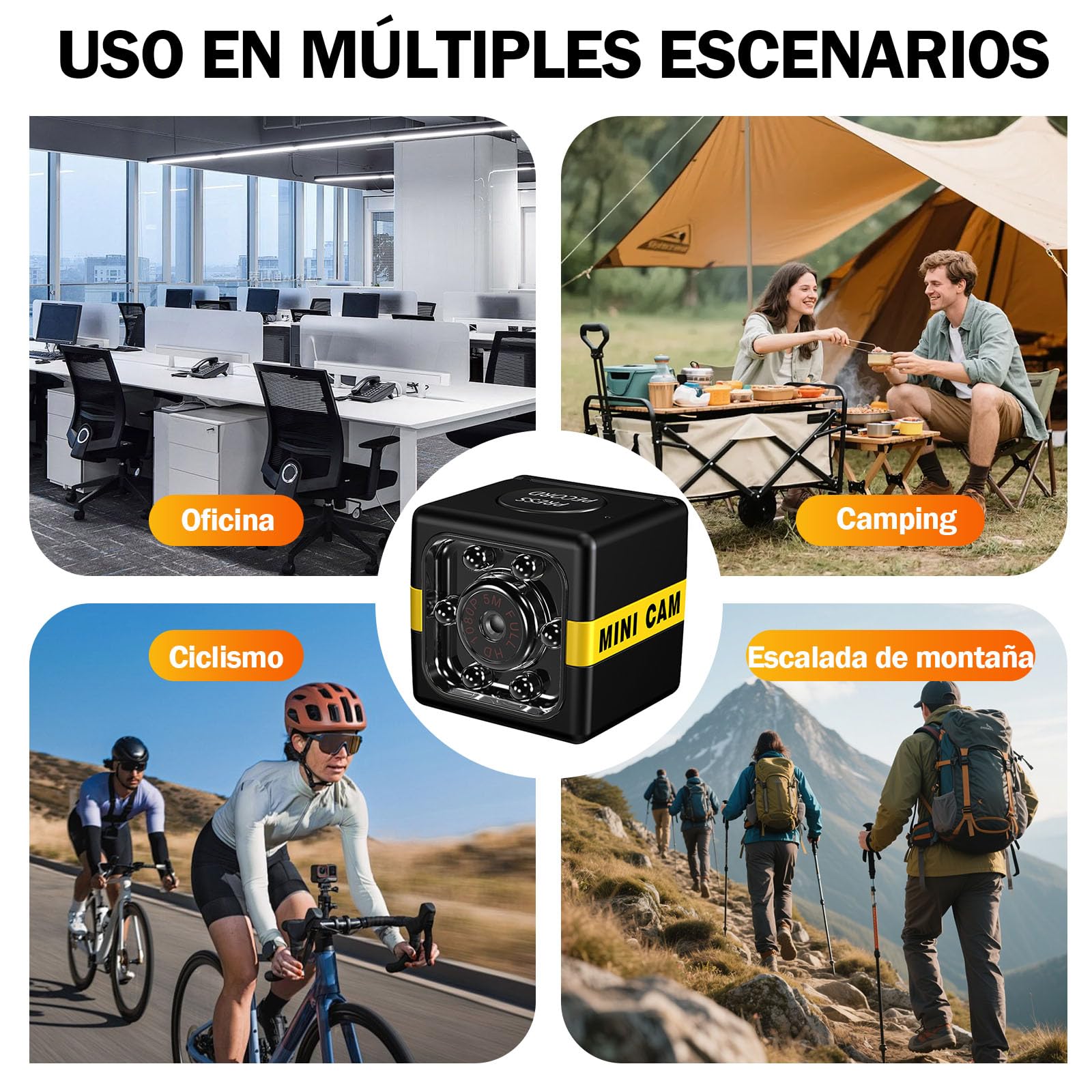Mini Camara Espia, Cámara Oculta Camufladas Invisiable HD 1080P, Automática Visión Nocturna y Detección de Movimiento, Cargar Mientras graba,Graba en Bucle, Sin WiFi ni App, para Interiores/Exteriores - 5