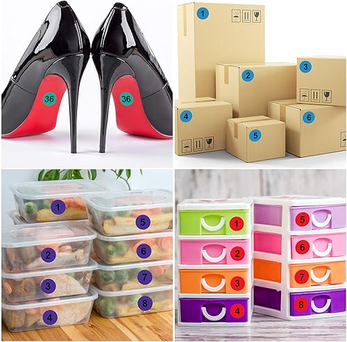 Miniatura 5 de Outus 5000 calcomanías de números de 0.4 pulgadas, 1 a 100 números, etiquetas de puntos de números pequeños, etiquetas consecutivas para inventario