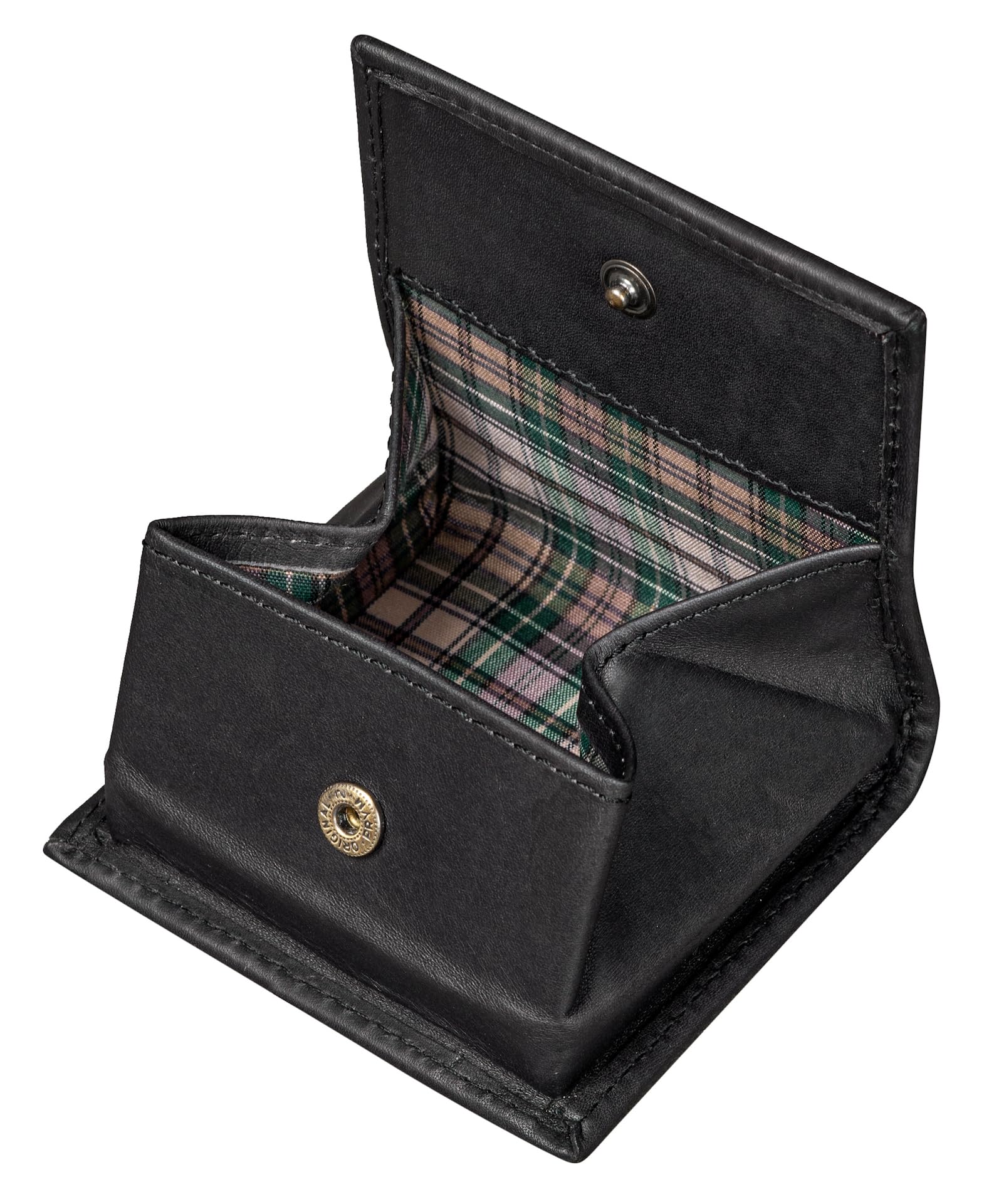 Benthill Porte-Monnaie en Cuir - Boîte viennoise en Cuir véritable - Mini-Porte-Monnaie avec Petite Caisse - Slim Wallet - Mini Porte-Monnaie en Cuir, Color:Noir