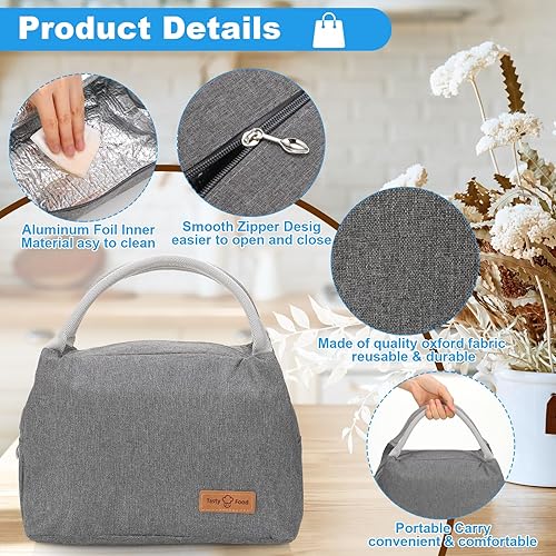 Miniatura 5 de Silkfly Bolsa de almuerzo aislada a granel reutilizable térmica a prueba de fugas, bolsa de almuerzo para mujeres y hombres, trabajo, picnic,