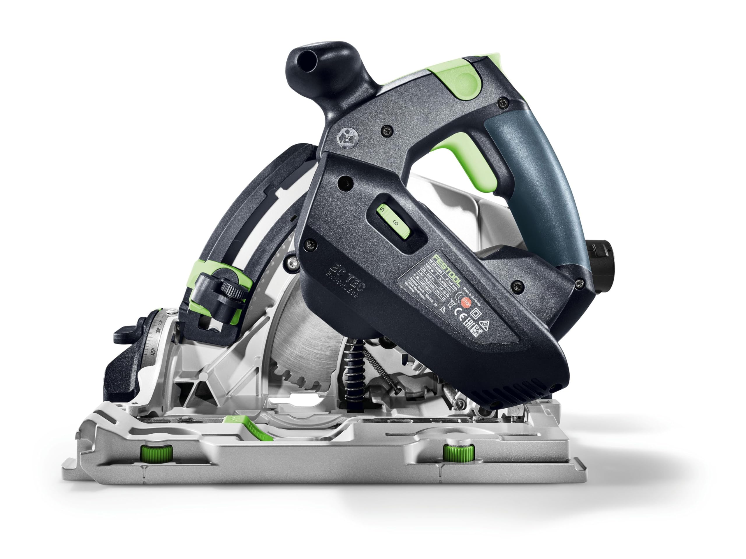 Festool TS 60 K Sierra de Inmersión 1500 W - Ref. 577847 | Sierra sumergible profesional, profundidad 62 mm, ángulo -1° a 47°, extracción de polvo Ø 27/36 mm, velocidad 3000-6800 rpm