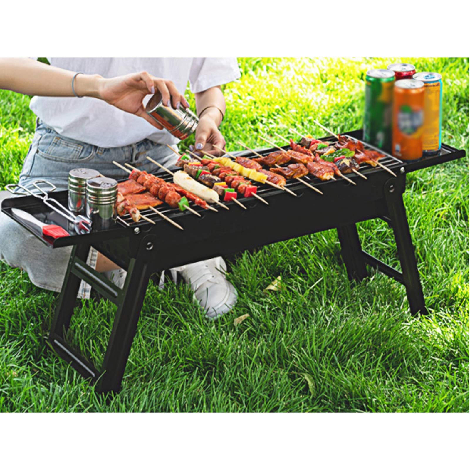 Przenośny grill wędzarniczy do gotowania na świeżym powietrzu, biwakowania, wędrówek i imprez