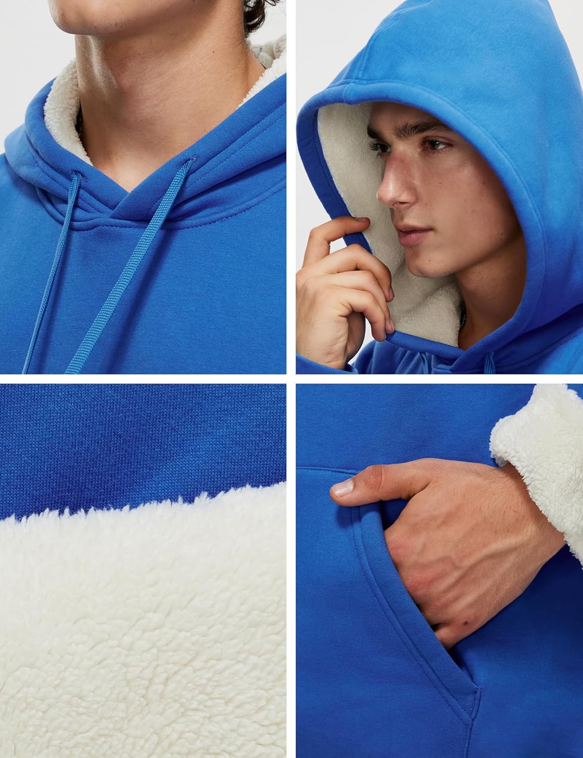 Iwing Mens Heavyweight Fleece Hoodies Sherpa Lined Sweatshirts Oversized Weighted Cotton Warm Thick Hoodie Fall Winter - Image 6