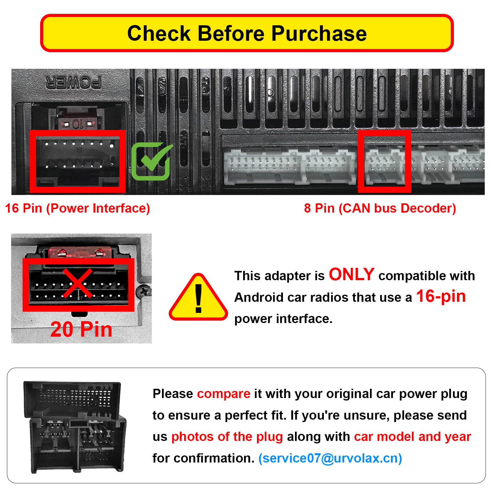 Adaptateur CAN Bus URVOLAX pour Ford Transit Custom (2019-2024) – Compatible avec les autoradios Android