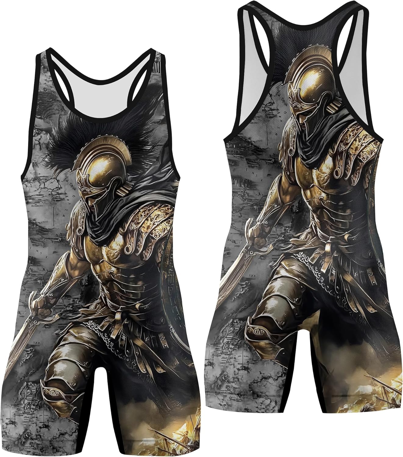 Spartan Guardian Men's Wrestling Singlet, Wrestling Outfits for Men, Cool & Breathable Freestyle Singlet