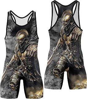 Spartan Guardian Men's Wrestling Singlet, Wrestling Outfits for Men, Cool & Breathable Freestyle Singlet
