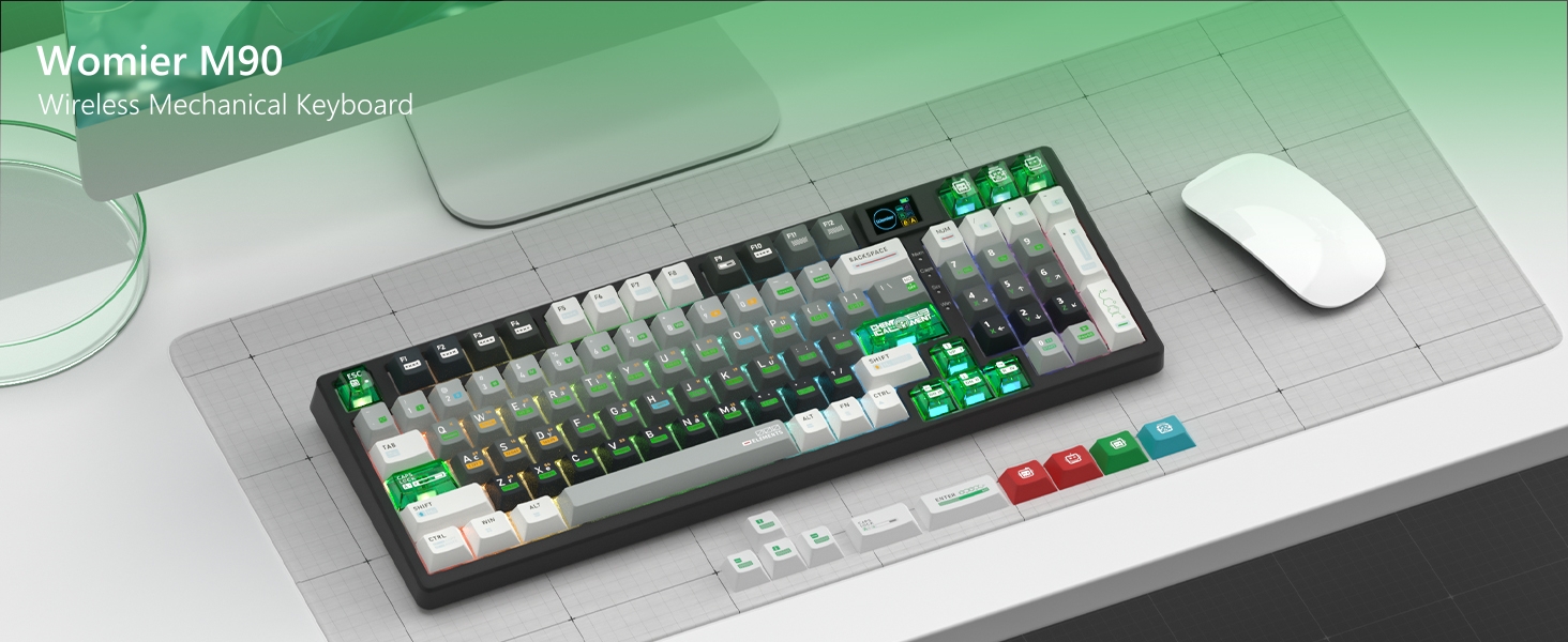 美品✨Womier M90 ワイヤレスキーボード 三モード RGB動作確認済み Amazon.com: Womier M90 Creamy Keyboard with Number Pad, Wireless
