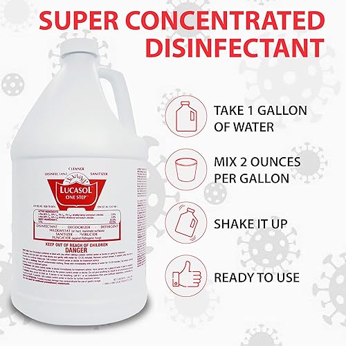 Miniatura 10 de Lucasol Desinfectante One Step, desinfectante de 32 onzas líquidas y botella de spray recargable vacía de 24 onzas. Spray desinfectante limpiador