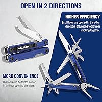 Vista 5 de WORKPRO Alicates multiherramienta 18 en 1, regalos para papá, multiherramienta EDC de acero inoxidable con cuchillo de bolsillo, 2 cerraduras