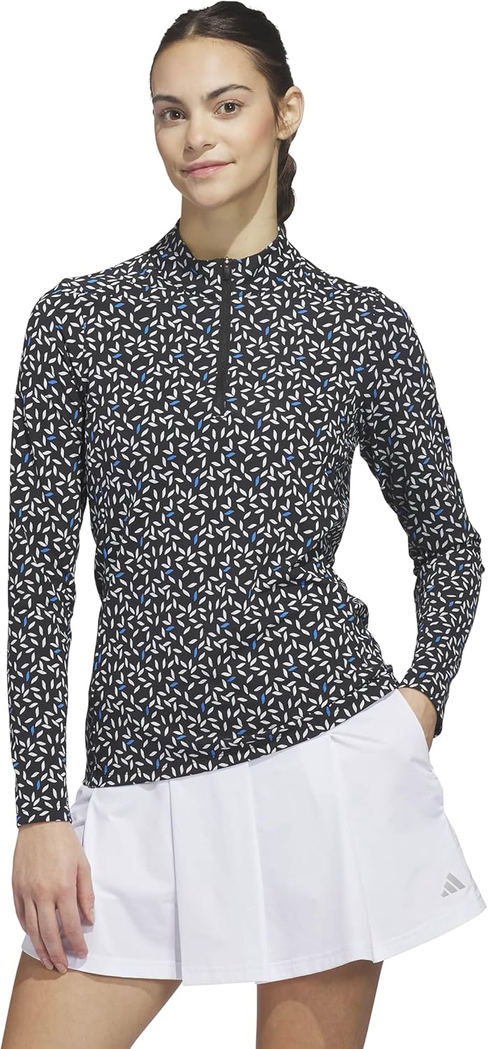 adidas Women's Ultimate365 Printed Quarter-Zip Mock