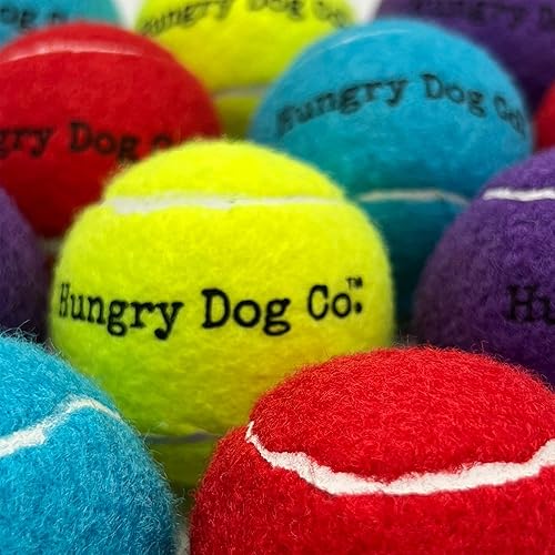 Miniatura 4 de Hungry Dog Co. - Paquete de 12 pelotas de tenis para perros de alta calidad de 2.5 pulgadas - Juguetes seguros para perros para ejercicio y