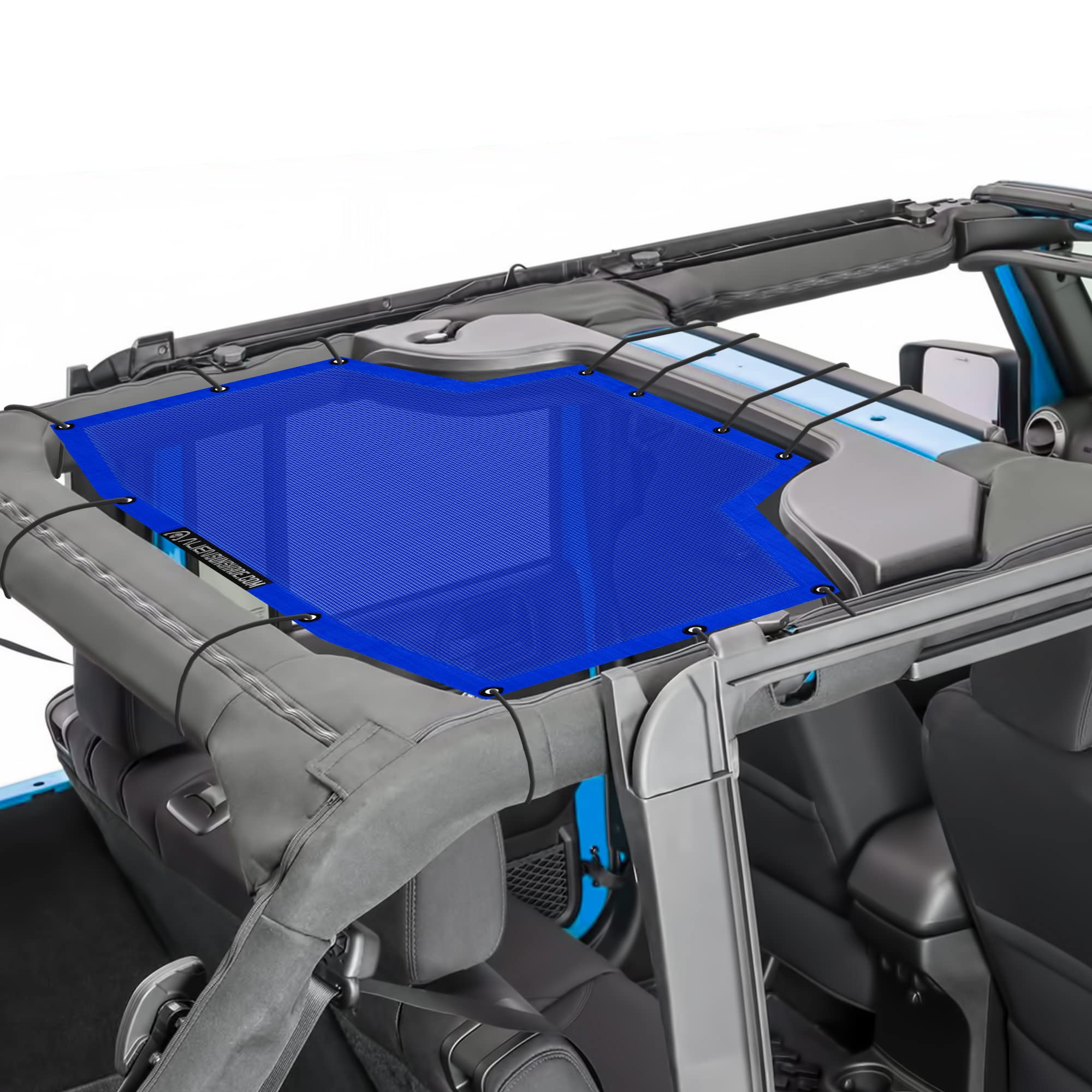 Photo 1 of Alien Sunshade Jeep Wrangler JKU Blue (2007-2018) – Rear Half Mesh Sun Shade for Jeep JK Unlimited - Blocks UV, Wind, Noise - Bikini Jkini Top Cover for Sport, Sport S, Sahara, Rubicon JKU 4D (Rear) Blue